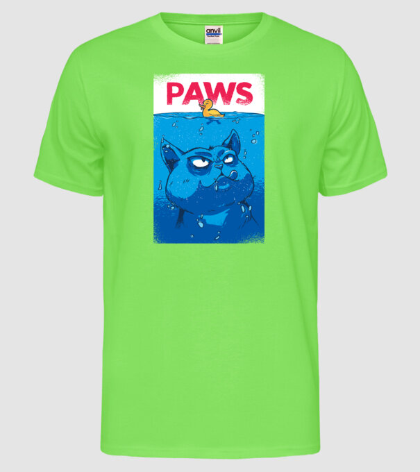 Paws Pisică la atac model verde neon pe tricou