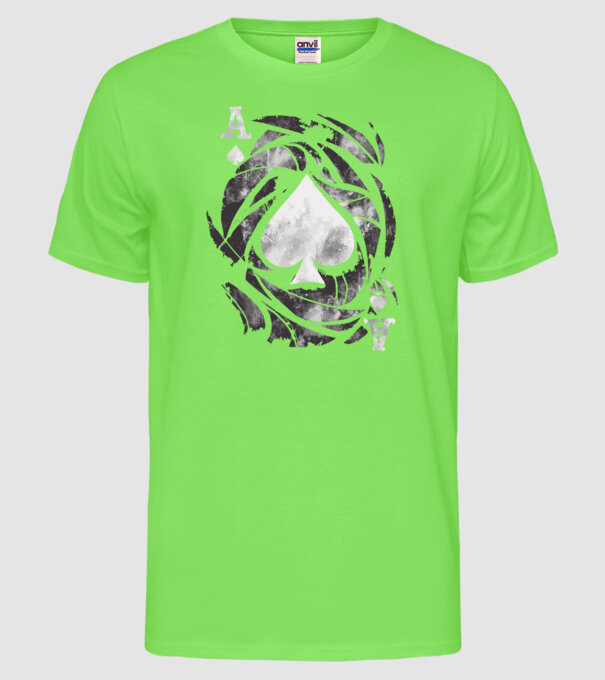 As de pică model verde neon pe tricou
