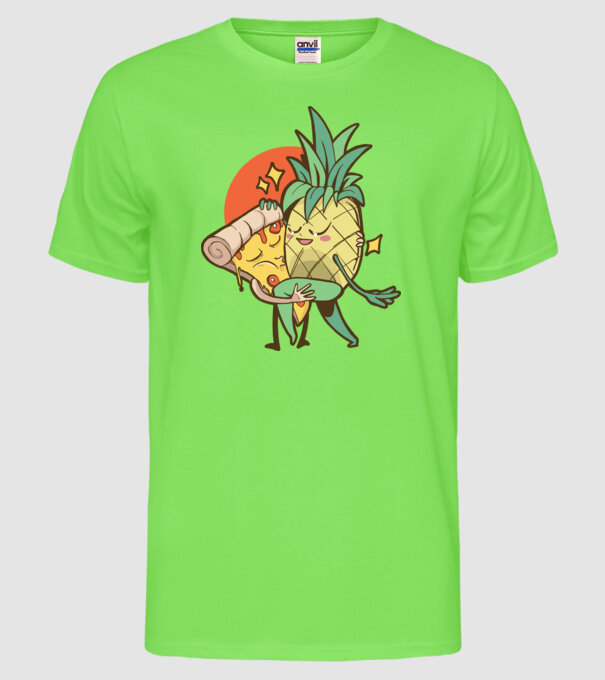 Pizza Ananas Dans model verde neon pe tricou