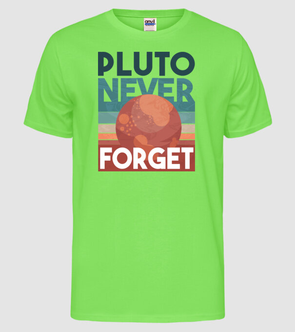 Pluto never forget model verde neon pe tricou