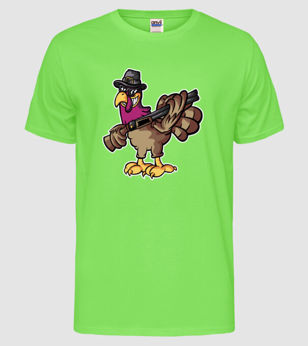 Shotgun Curcan model verde neon pe tricou