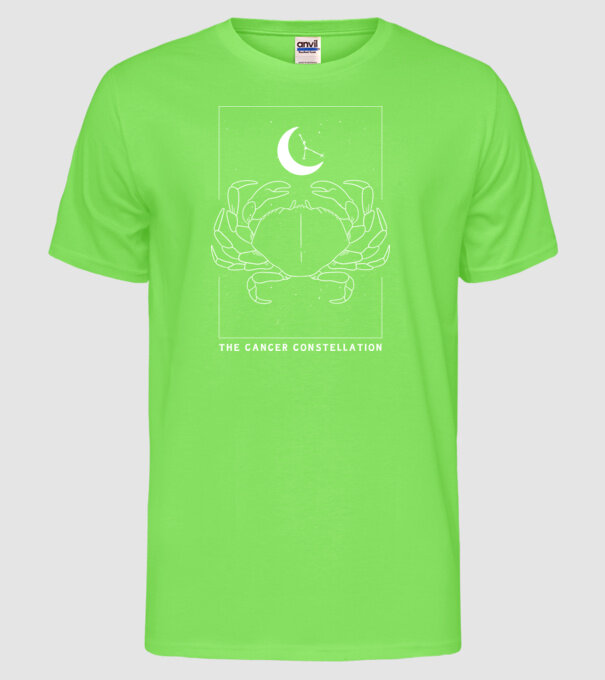 The Cancer Constellation model verde neon pe tricou