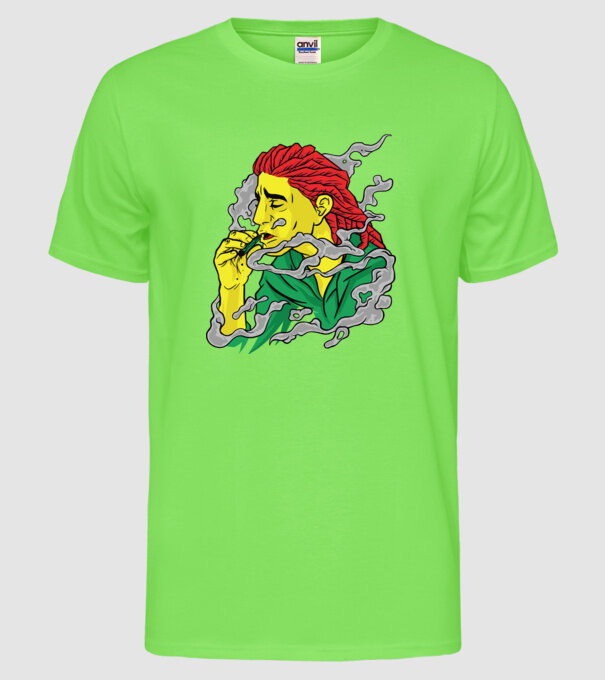 Dreadlock model verde neon pe tricou