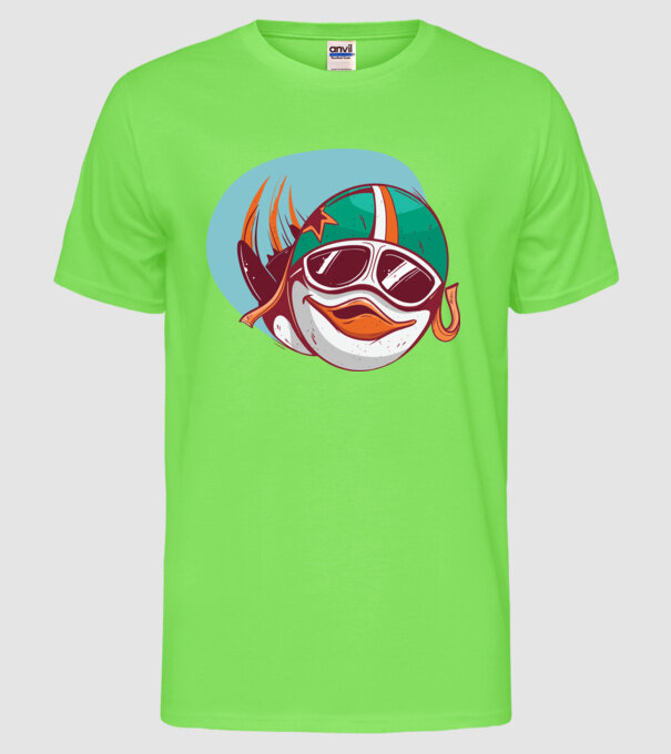 Pinguin Zburător model verde neon pe tricou