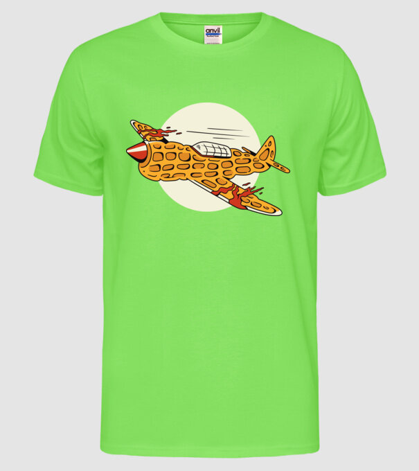 Prăjitură zburătoare model verde neon pe tricou