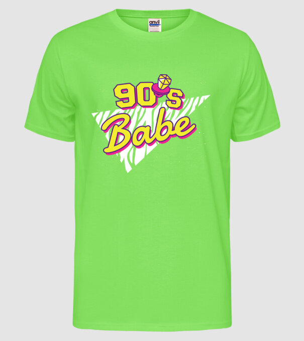 Retro 90s Babe model verde neon pe tricou