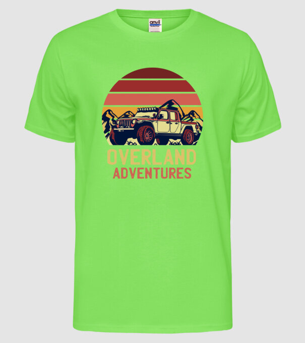 Jeep Retro model verde neon pe tricou
