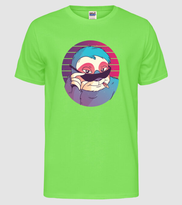 Retro Leneș model verde neon pe tricou