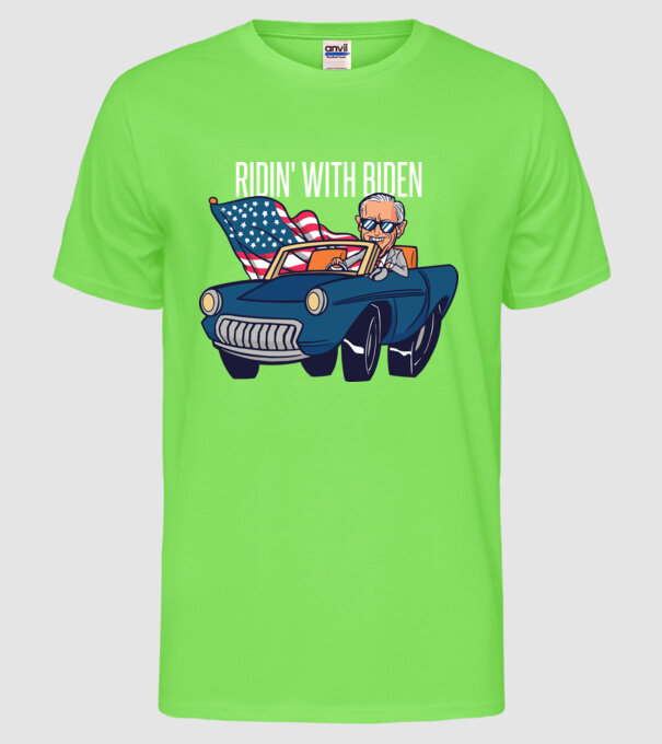'Ridin'' with Biden - SUA 2020 alegeri' model verde neon pe tricou
