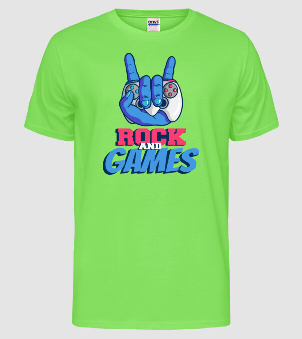 Rock And Games model verde neon pe tricou