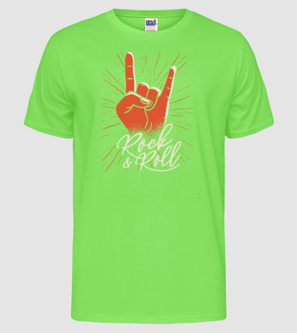 Rock and Roll model verde neon pe tricou
