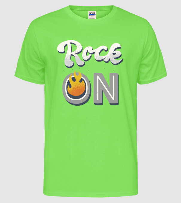 Rock On model verde neon pe tricou