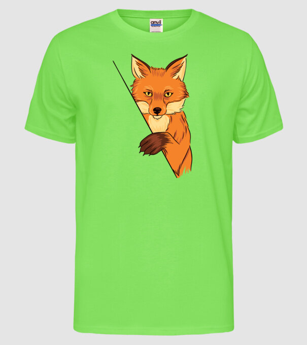 Vulpe model verde neon pe tricou