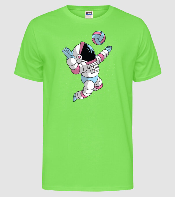 Astronaut voleibalist model verde neon pe tricou