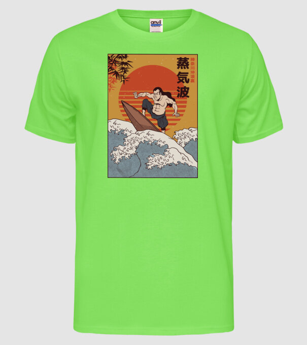 Samurai Surf model verde neon pe tricou