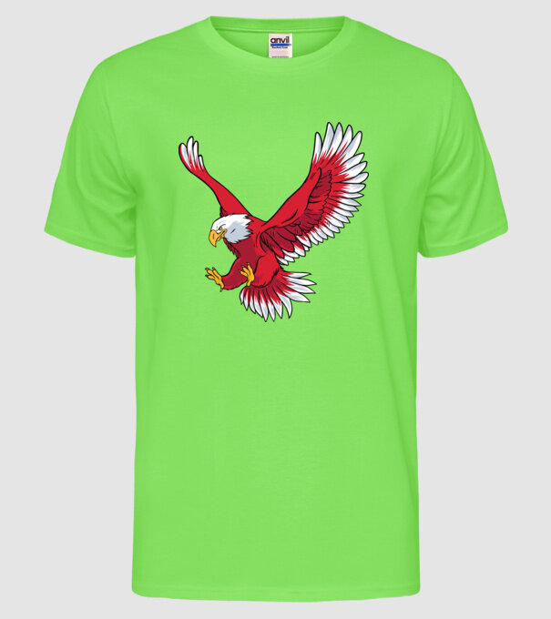 Vultur model verde neon pe tricou