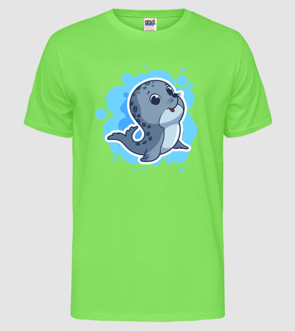 Sea Lion - Focă drăguță model verde neon pe tricou