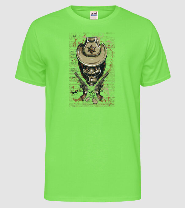 Șerif Maimuță model verde neon pe tricou