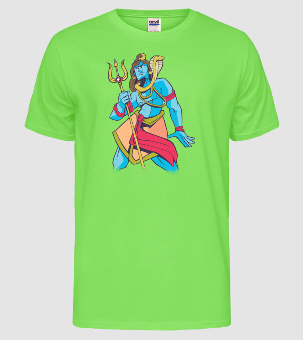 Shiva model verde neon pe tricou