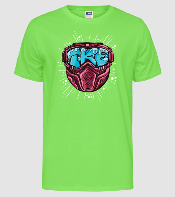 Schi, mască model verde neon pe tricou