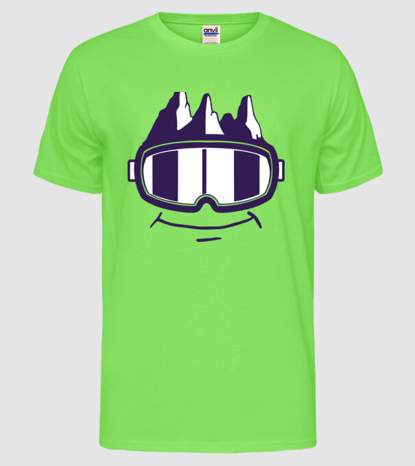 Ochelari de schi Smiley model verde neon pe tricou
