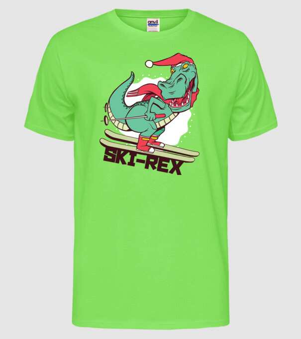 Ski Rex model verde neon pe tricou