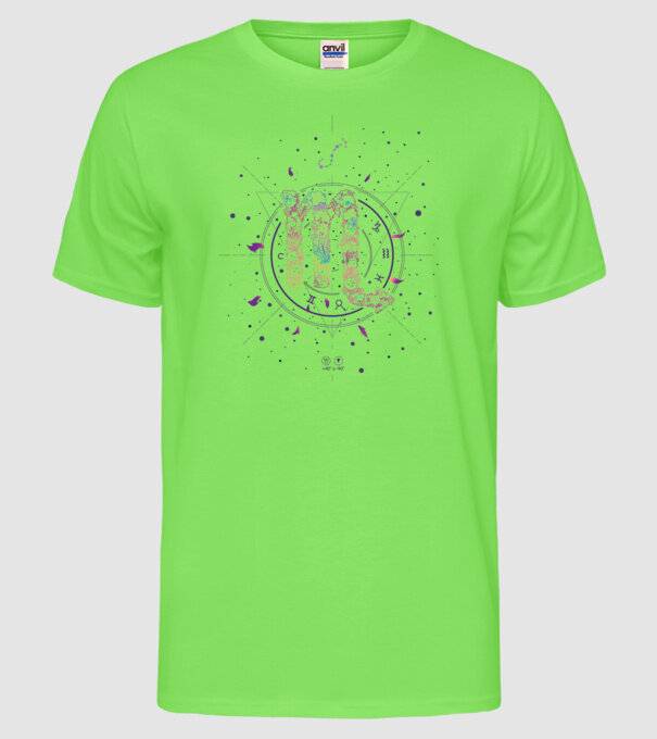 Scorpio Zodiac model verde neon pe tricou