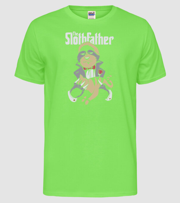 Slothfather - Naș Leneș model verde neon pe tricou