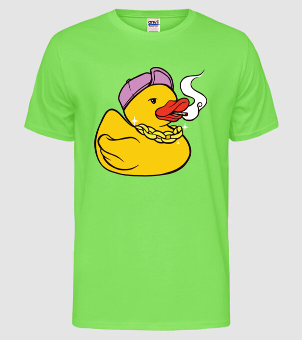 rățușcă de cauciuc Smoker model verde neon pe tricou