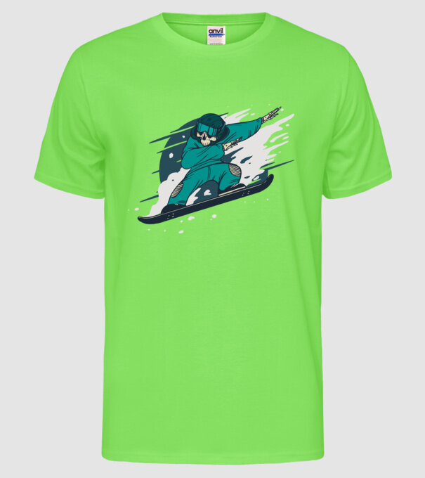 Schelet Snowboard DAB model verde neon pe tricou