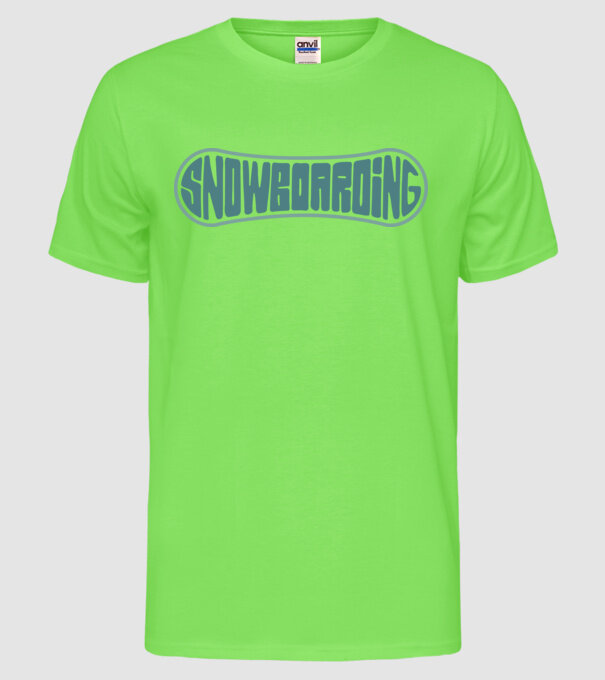 Snowboarding model verde neon pe tricou