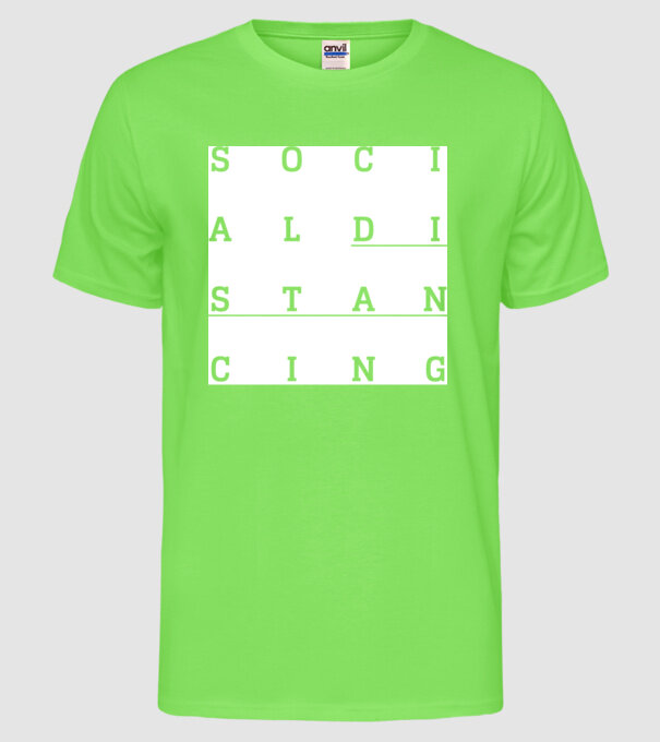 Social distancing model verde neon pe tricou