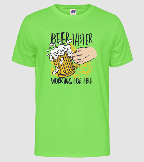 Degustare de bere model verde neon pe tricou
