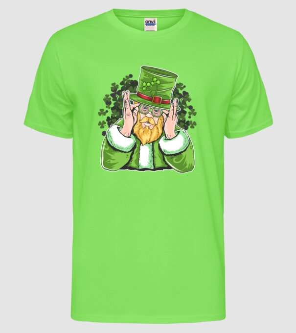 Sfântul Patrick Barbă irlandeză model verde neon pe tricou