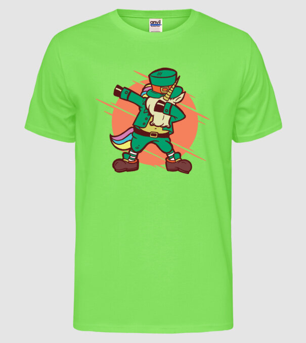 St Patrick Unicorn DAB model verde neon pe tricou
