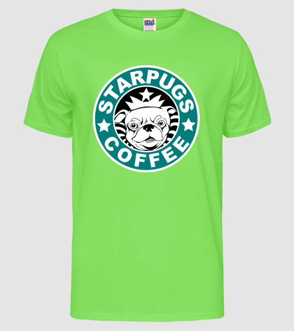 Starpugs Coffee model verde neon pe tricou