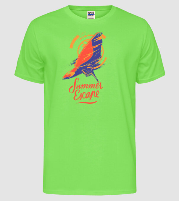 Summer escape Surf model verde neon pe tricou