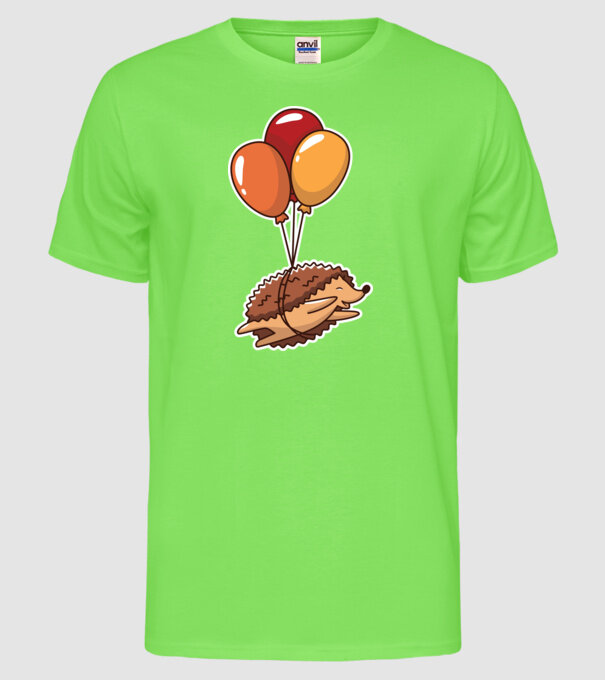 Arici cu balon model verde neon pe tricou