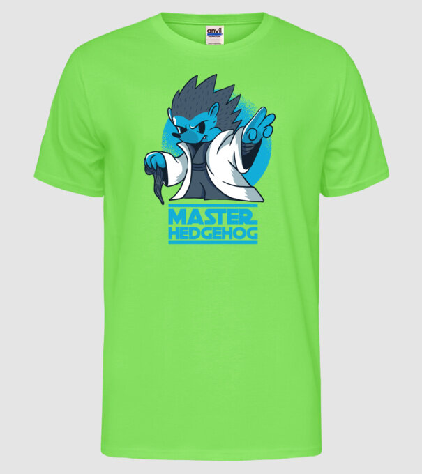Maestru Arici model verde neon pe tricou