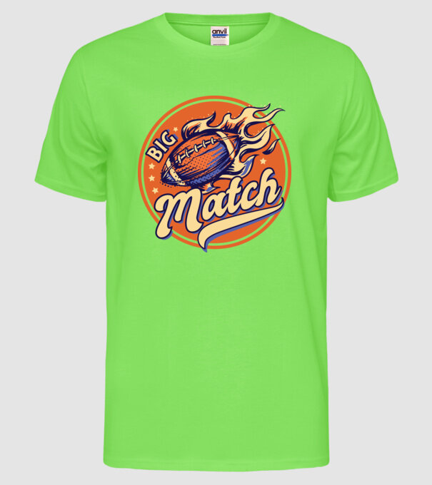 Superbowl meci de fotbal american model verde neon pe tricou