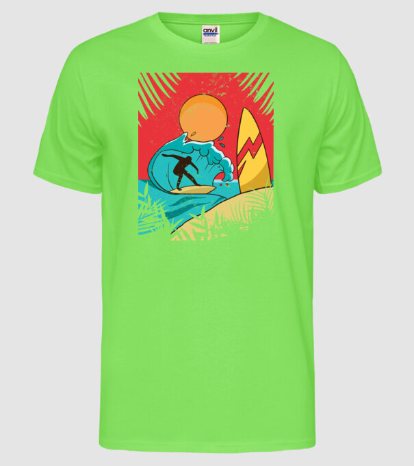 Afiș Surf model verde neon pe tricou