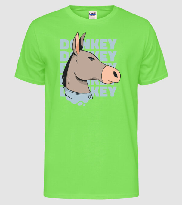 Măgar model verde neon pe tricou