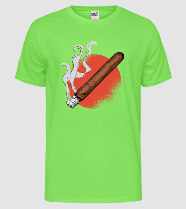 Trabuc model verde neon pe tricou