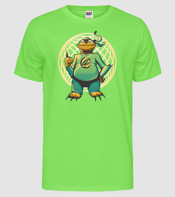 Leneș Super model verde neon pe tricou