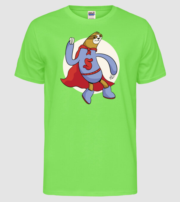 Leneș supererou model verde neon pe tricou