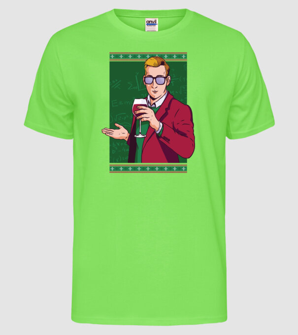 Profesor cu vin model verde neon pe tricou