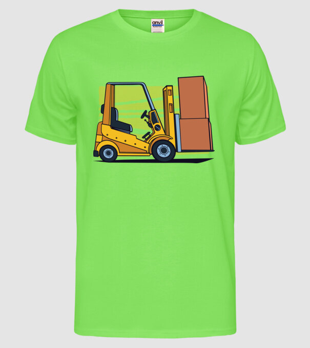 Stivuitor model verde neon pe tricou