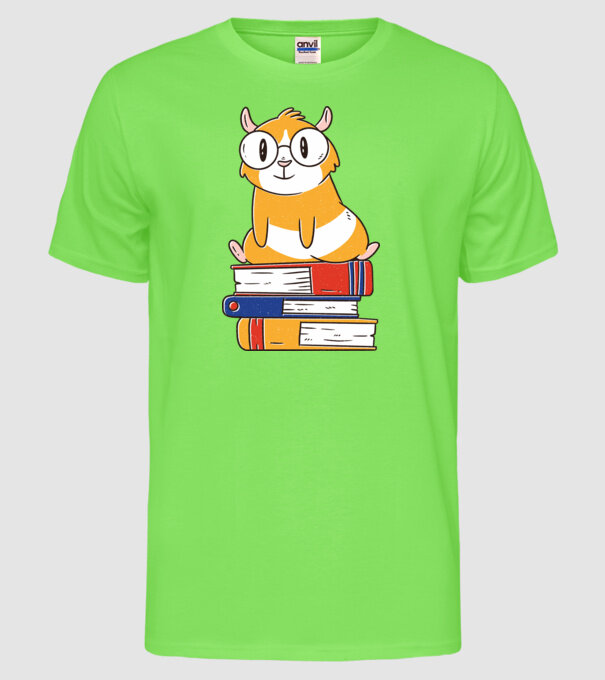 Porcușor de Guineea pe cărți model verde neon pe tricou