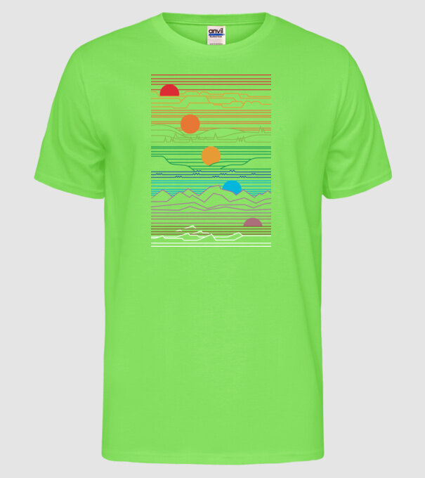 Linii Natură model verde neon pe tricou