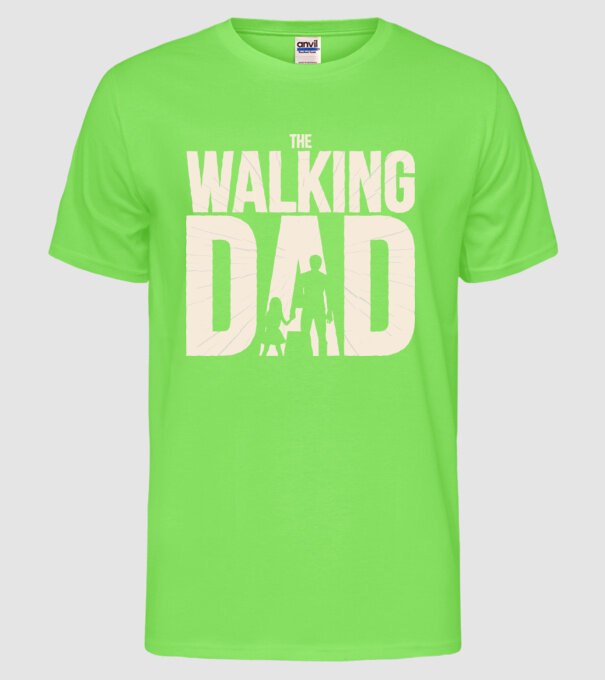 The Walking Dad model verde neon pe tricou